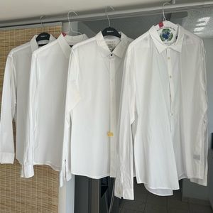 4 collar shirts for the price of 1! All white, high quality brands!